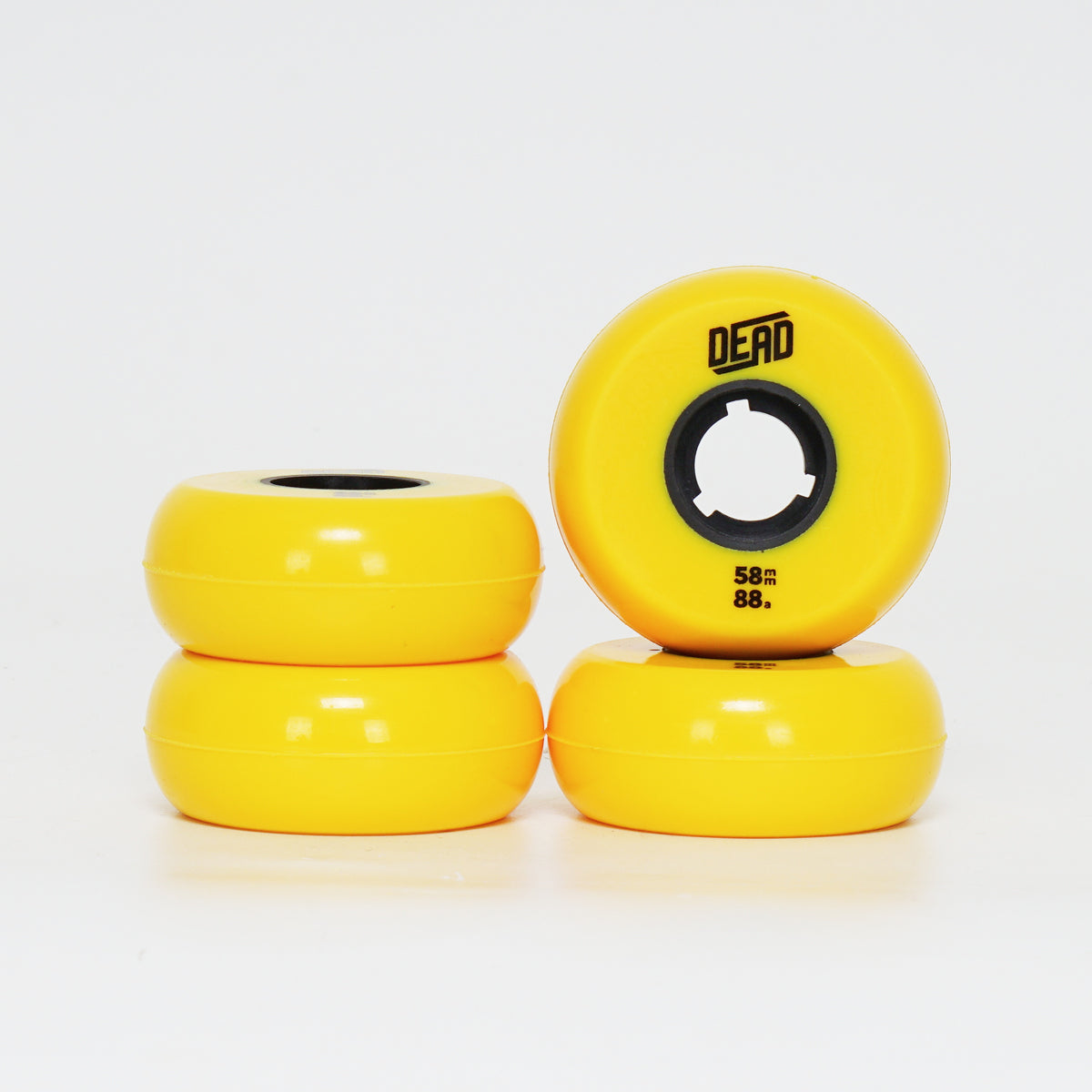 Dead 58mm / 88a Yellow Wheels - Blue / Silver Ring