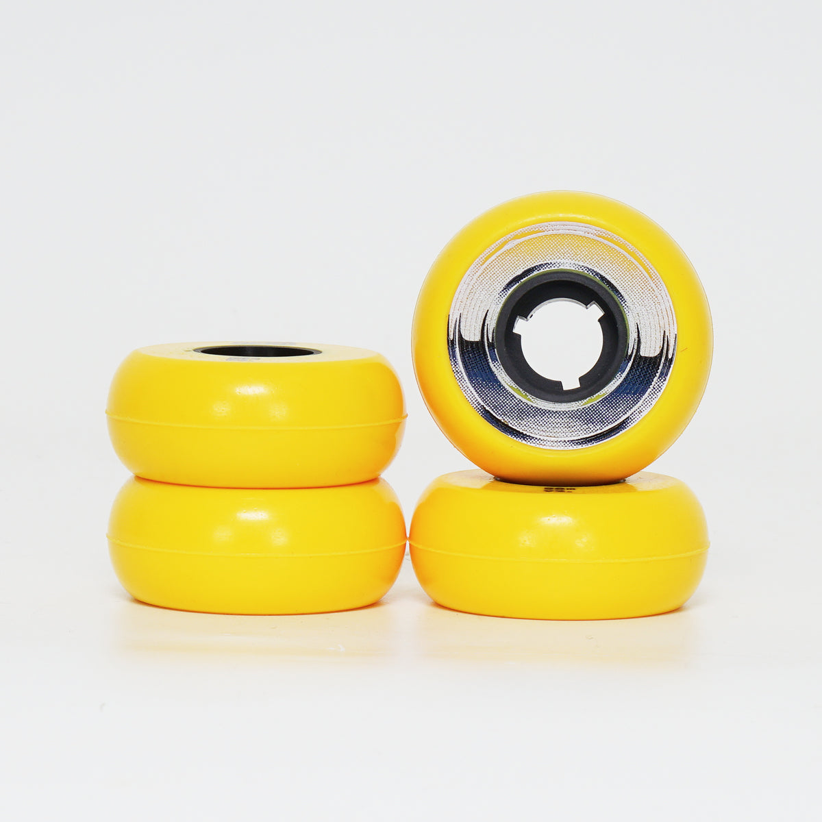 Dead 58mm / 92a Yellow Wheels - Blue / Silver Ring