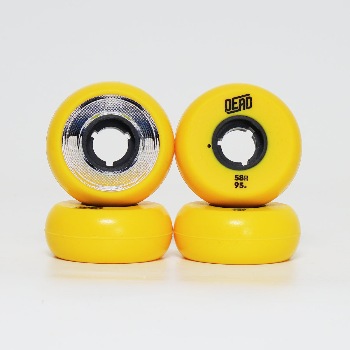 Dead 58mm / 95a Yellow Wheels - Blue / Silver Ring