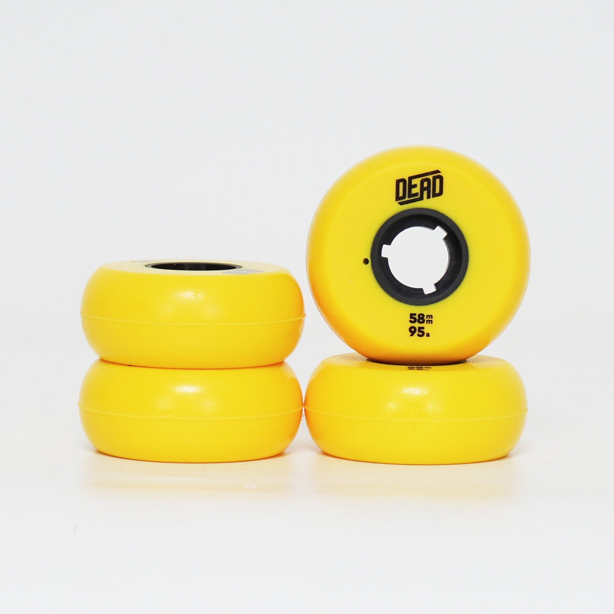 Dead 58mm / 95a Yellow Wheels - Blue / Silver Ring