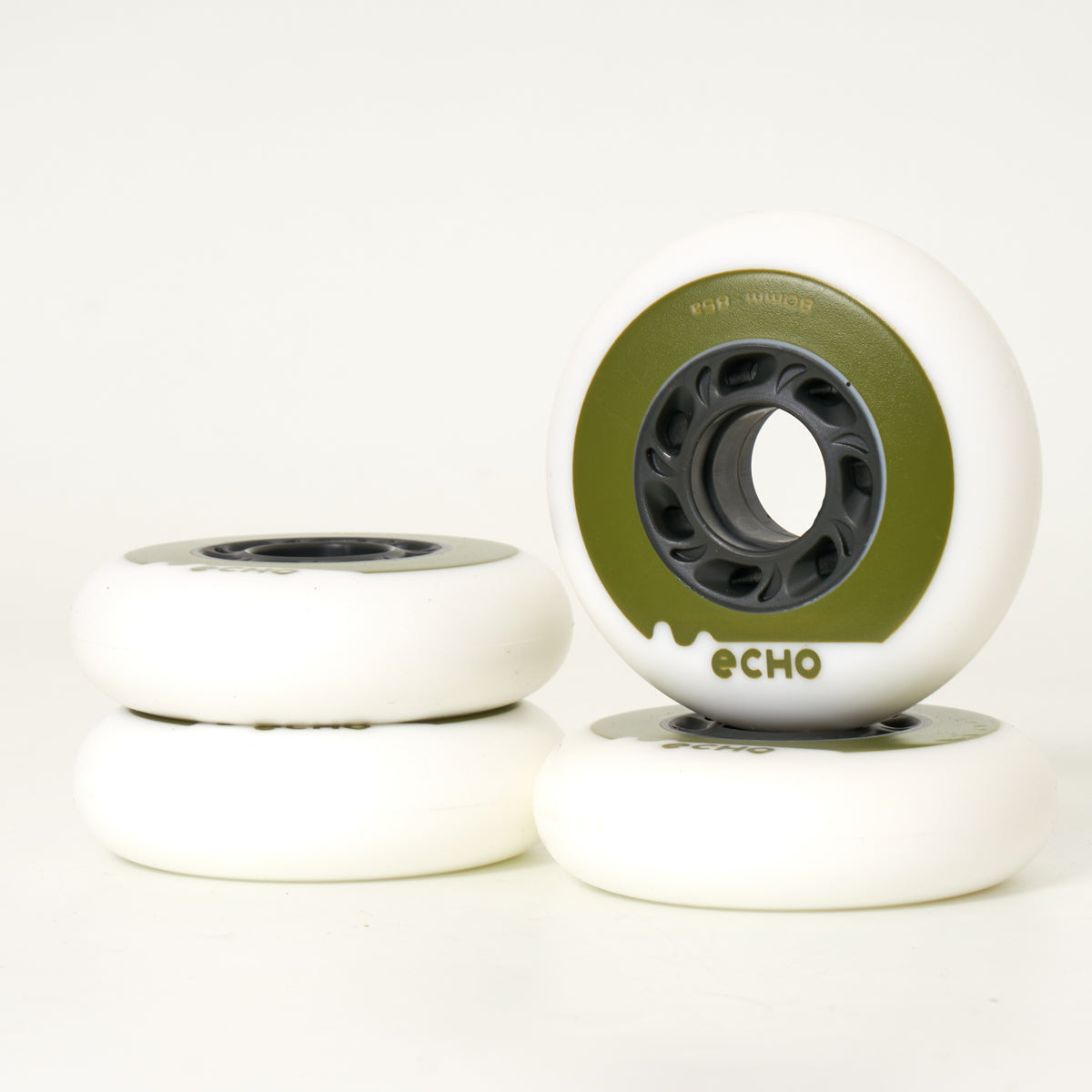 Echo Drift 80mm Wheels - White/Green (4-Set)