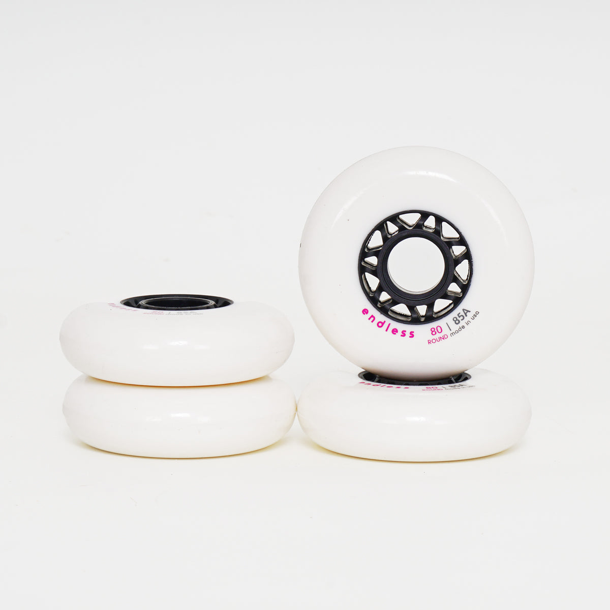 Endless 80mm / 85a Round Wheels - White