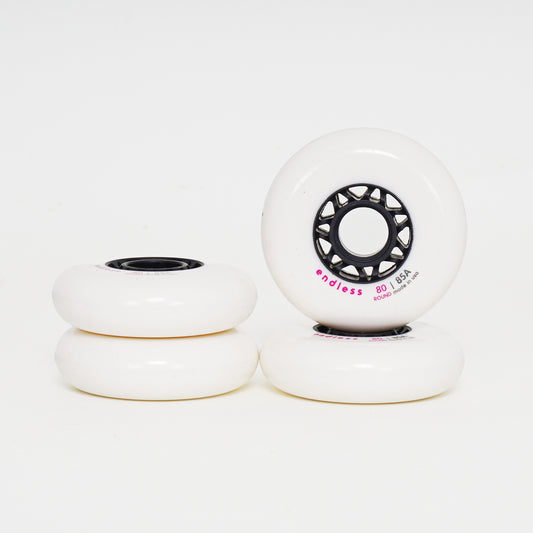 Endless 80mm / 85a Round Wheels - White