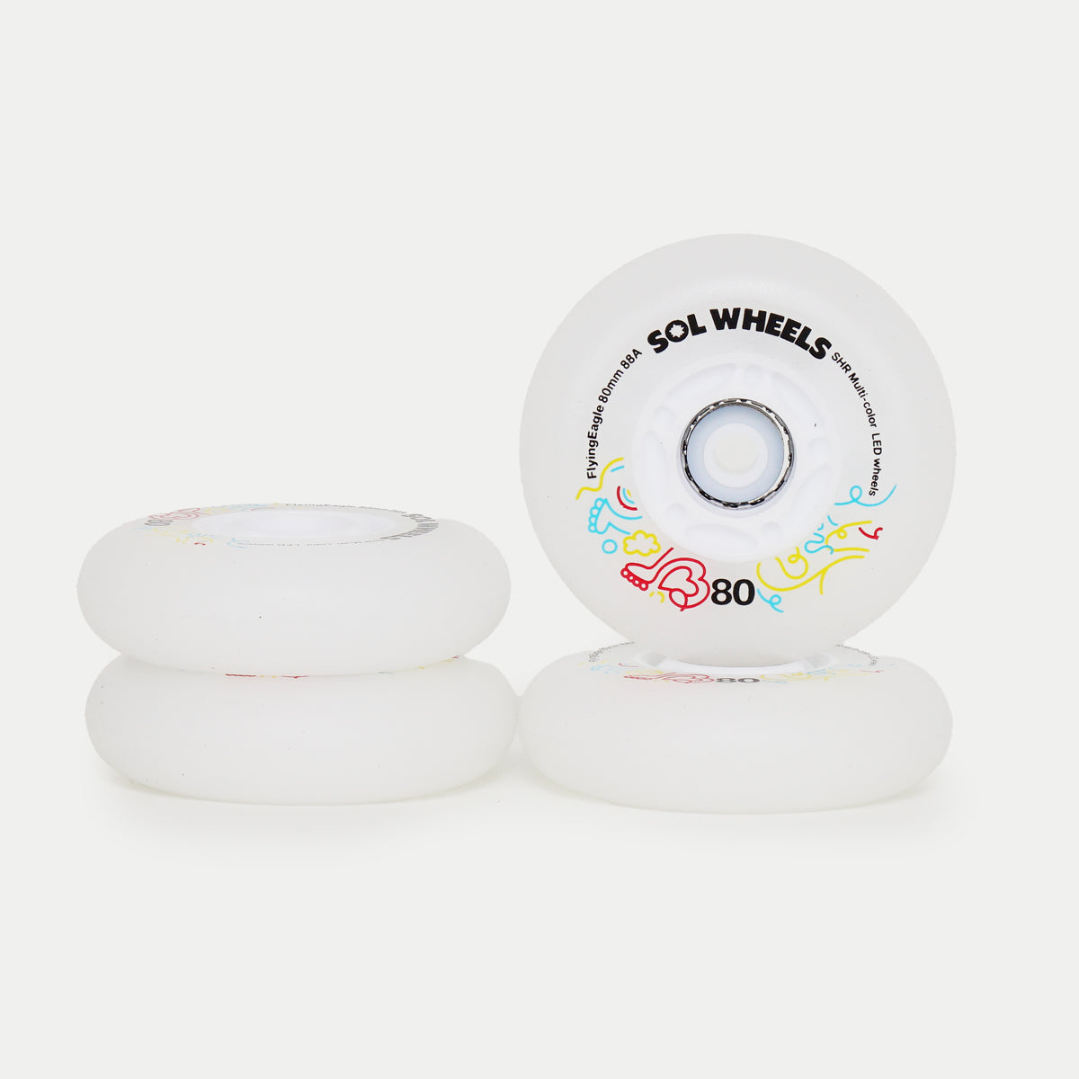 Flying Eagle SOL - Multi-Coloured LED Light Up Wheels (4-set)