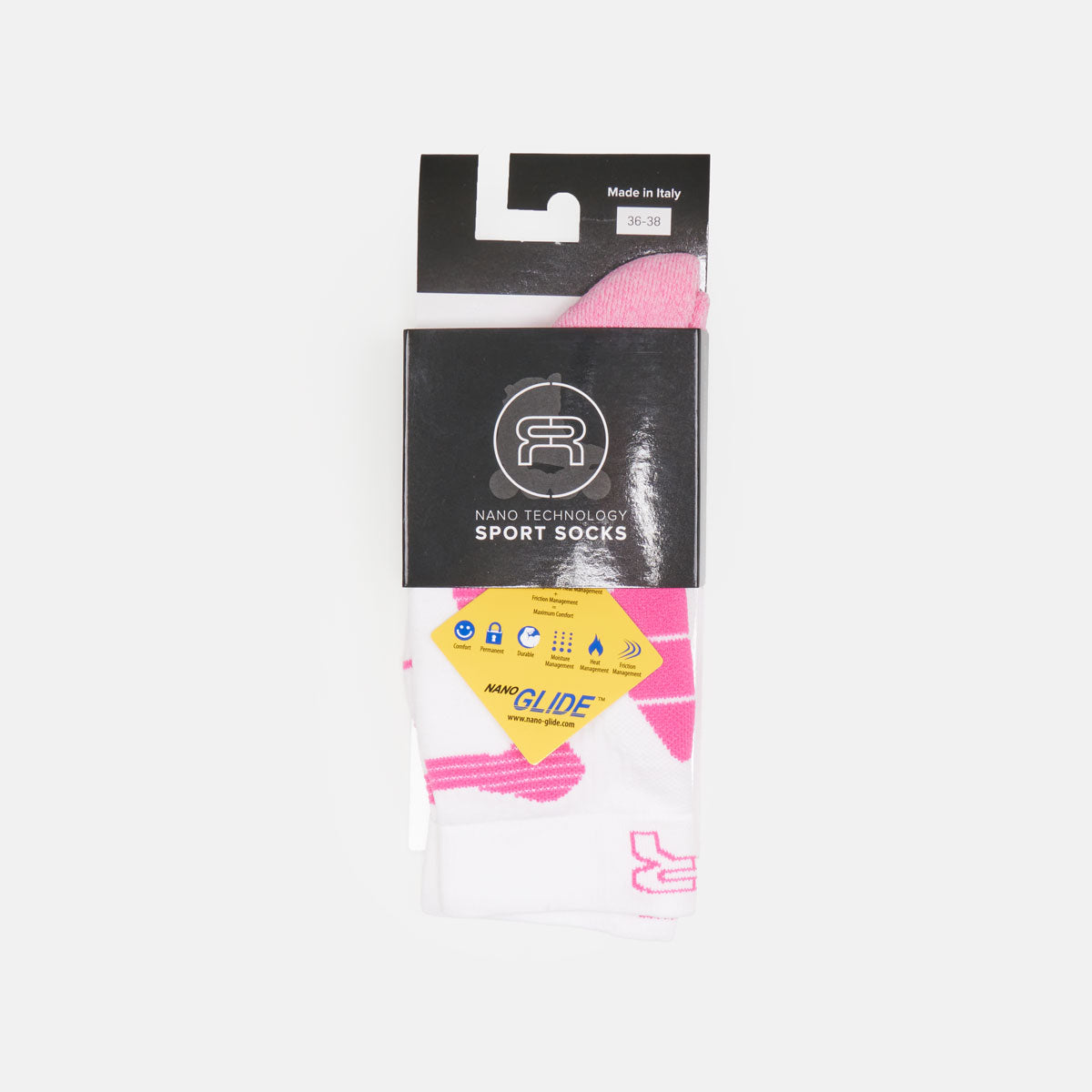 FR Nano Sports sock - White / Pink - Loco Skates