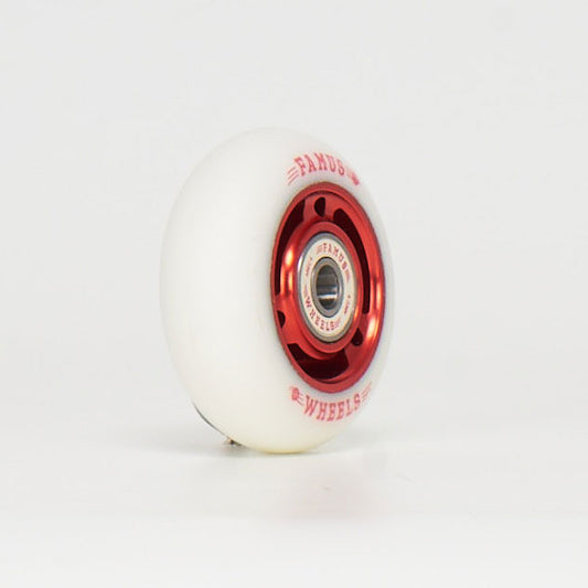 Famus Metal Core 68mm 88a White/Red Wheels - Inc. Bearings (Singles)