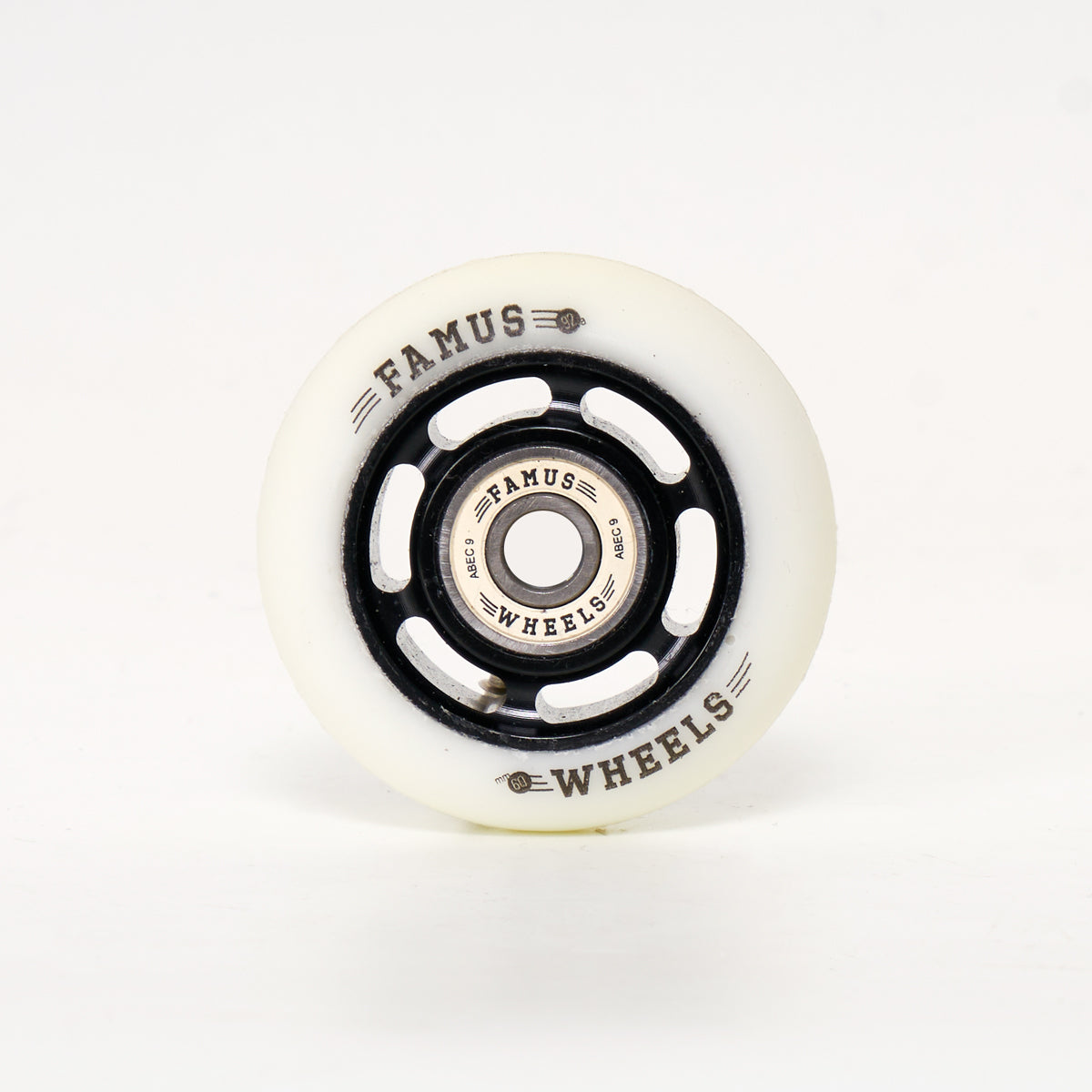 Famus Metal Core 60mm 92a White Wheels - Inc. Bearings (Singles)