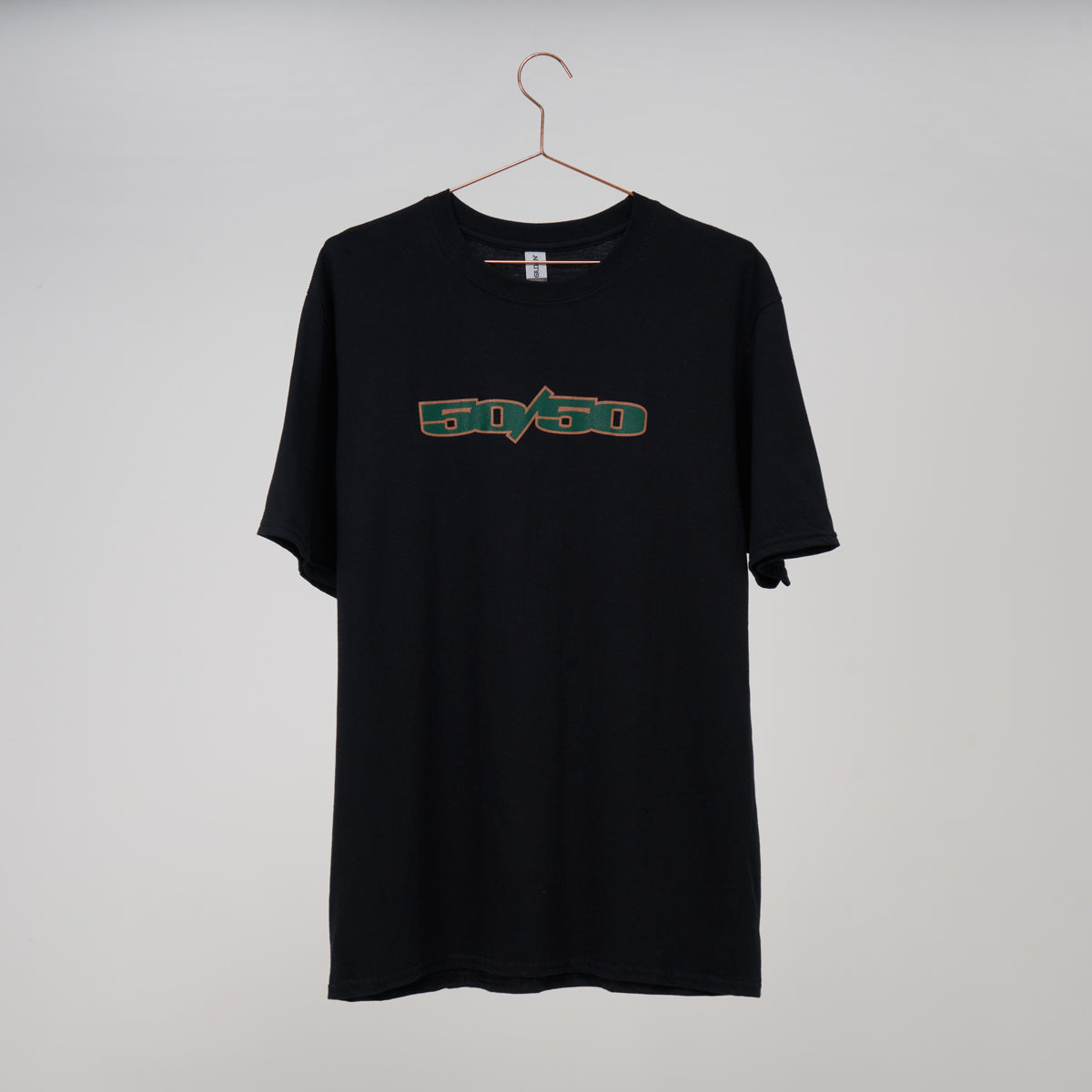 Fifty 50 Stamp Logo T-Shirt - Black w/Green Logo