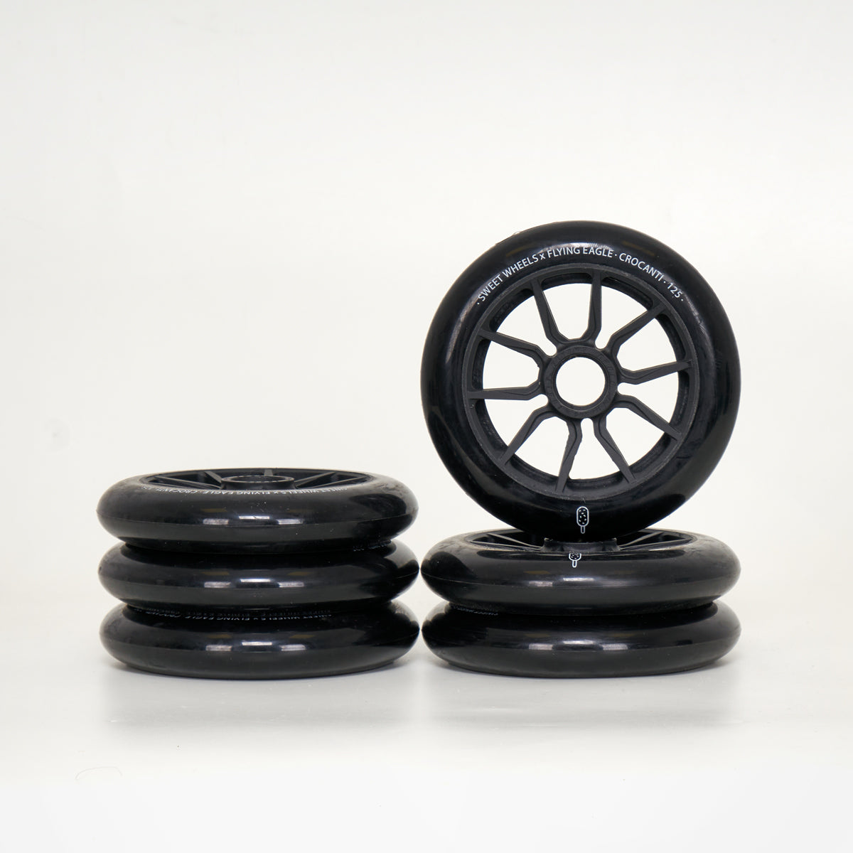 Flying Eagle Crocanti 125mm Wheels - Black (6-Set)