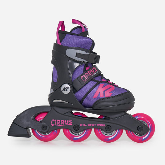 K2 Cirrus Girls Adjustable Kids Inline Skates - Purple / Pink