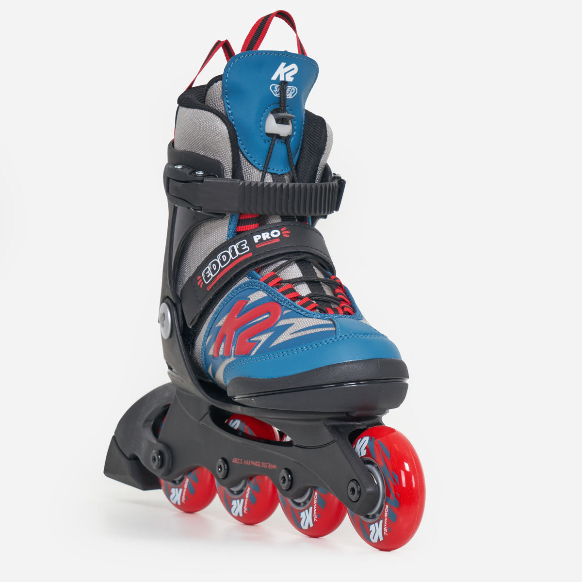 K2 Eddie Pro Adjustable Kids Inline Skates - Unisex (Grey/Blue)