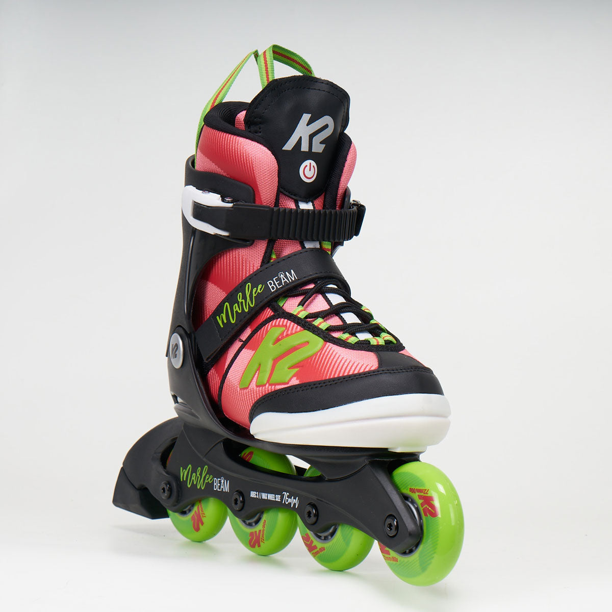 K2 Marlee Beam Junior Adjustable Skates - Red/Green