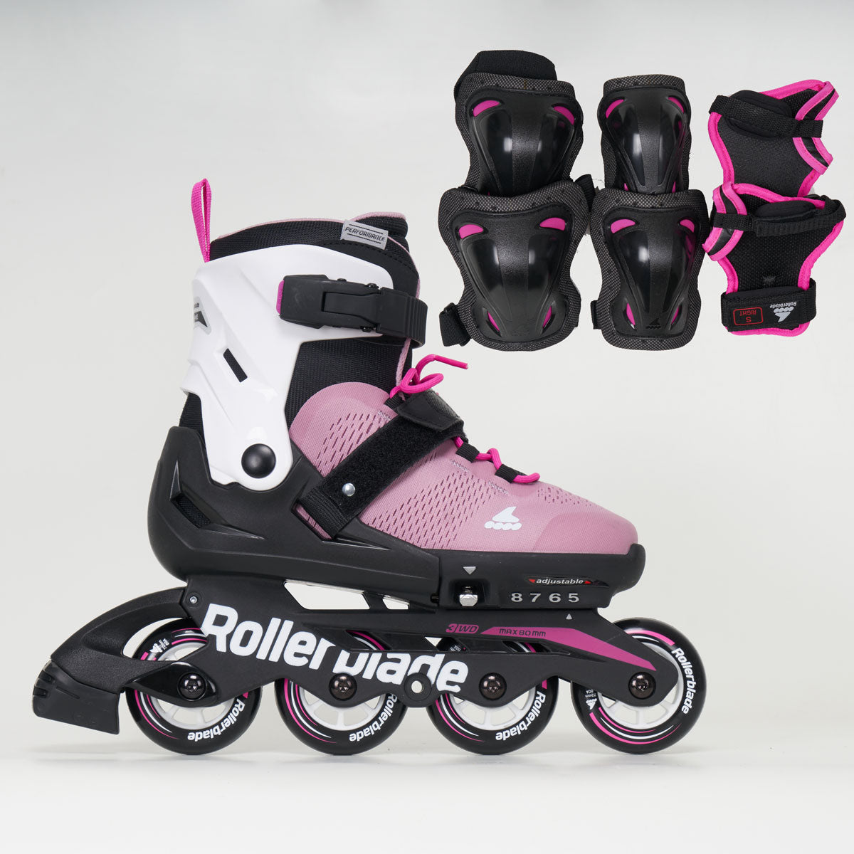 Rollerblade Micro Combo G Junior Skate Pack - Pink / White