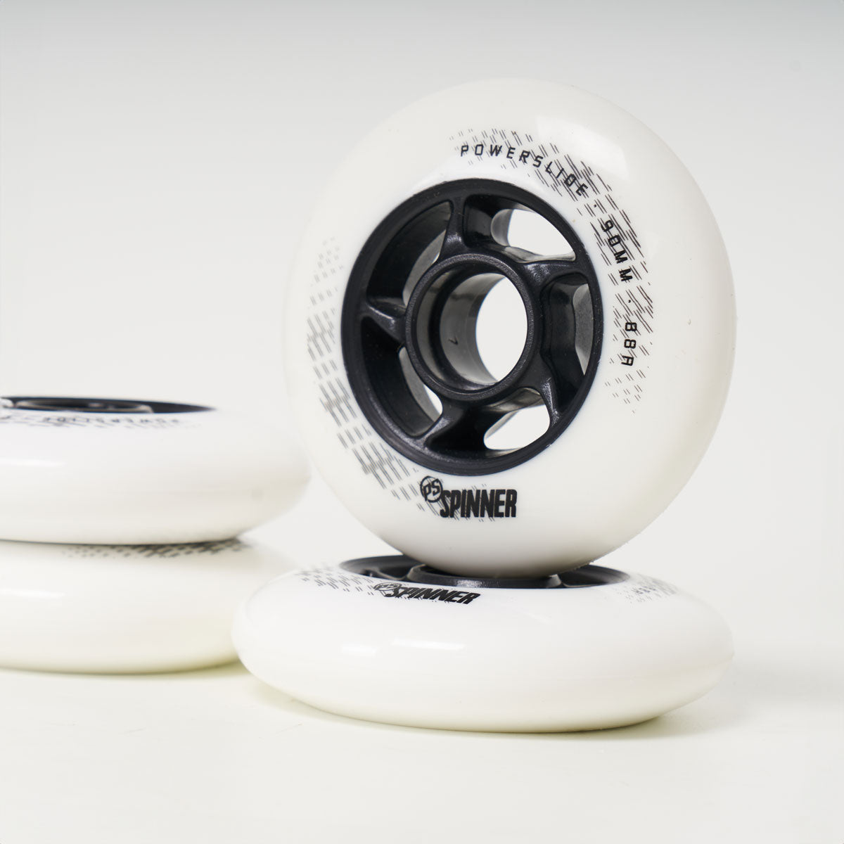 Powerslide Spinner 90mm 88a Wheels - White (4-Set)