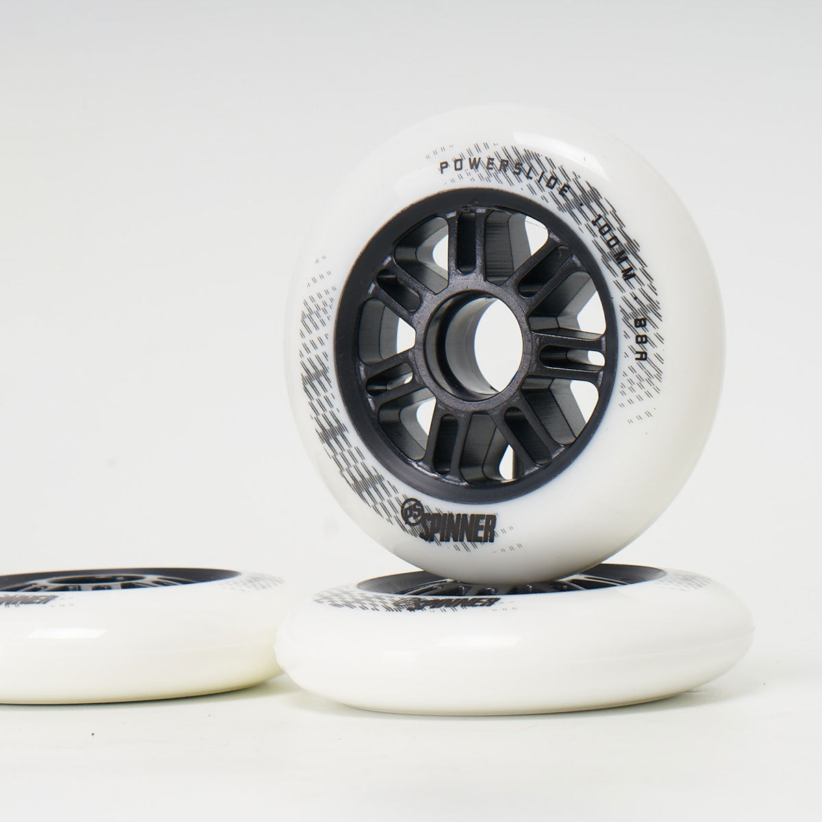 Powerslide Spinner 100mm 88a Wheels - White (3-Set)