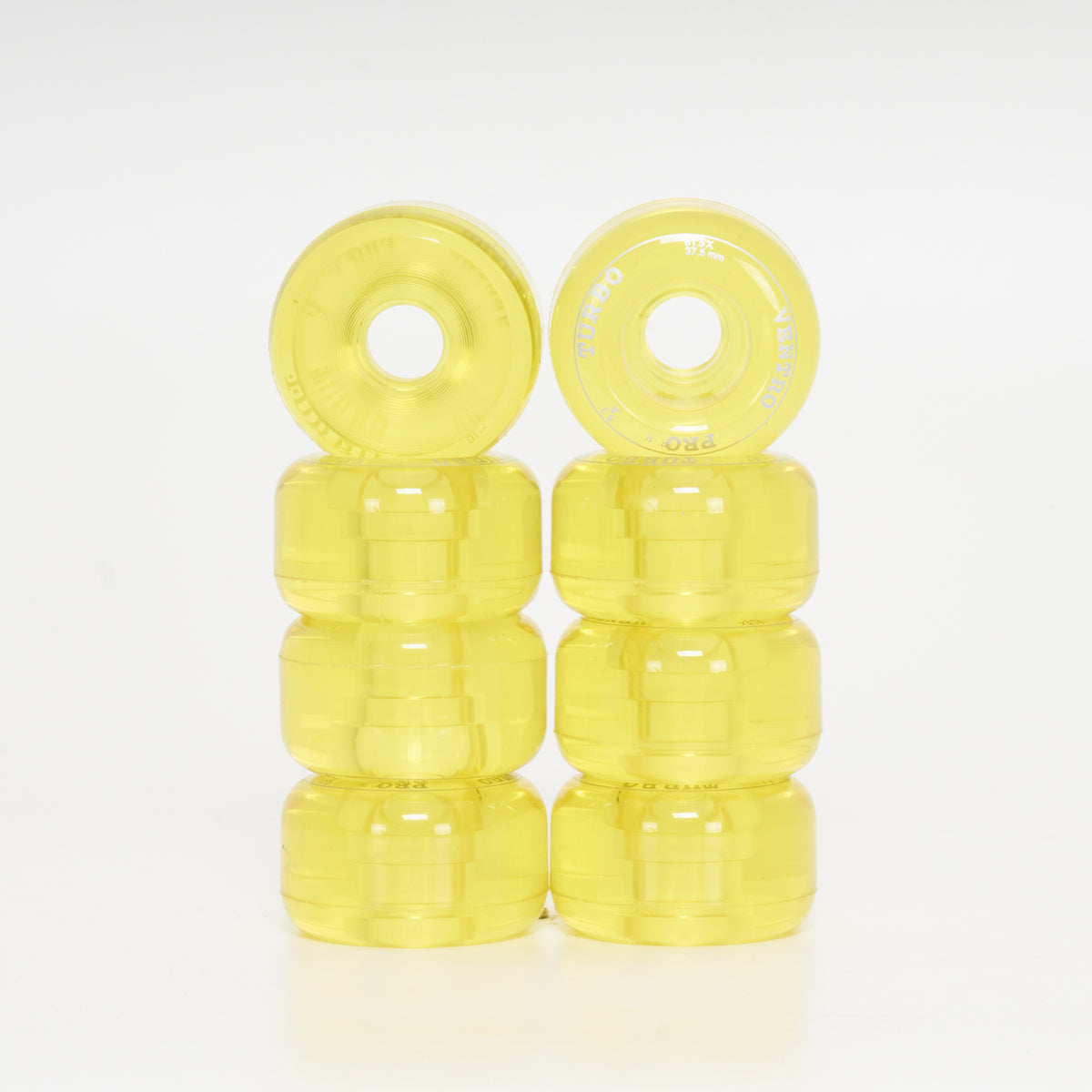 Ventro Pro Roller Skate Wheels - Clear Yellow (8-Set)