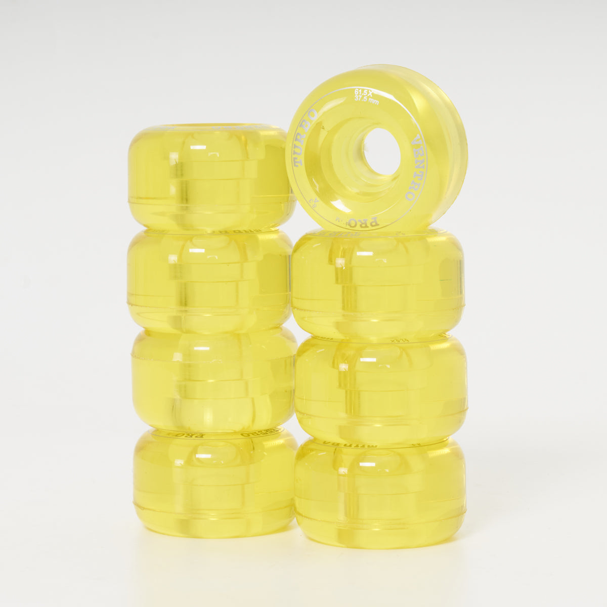 Ventro Pro Roller Skate Wheels - Clear Yellow (8-Set)