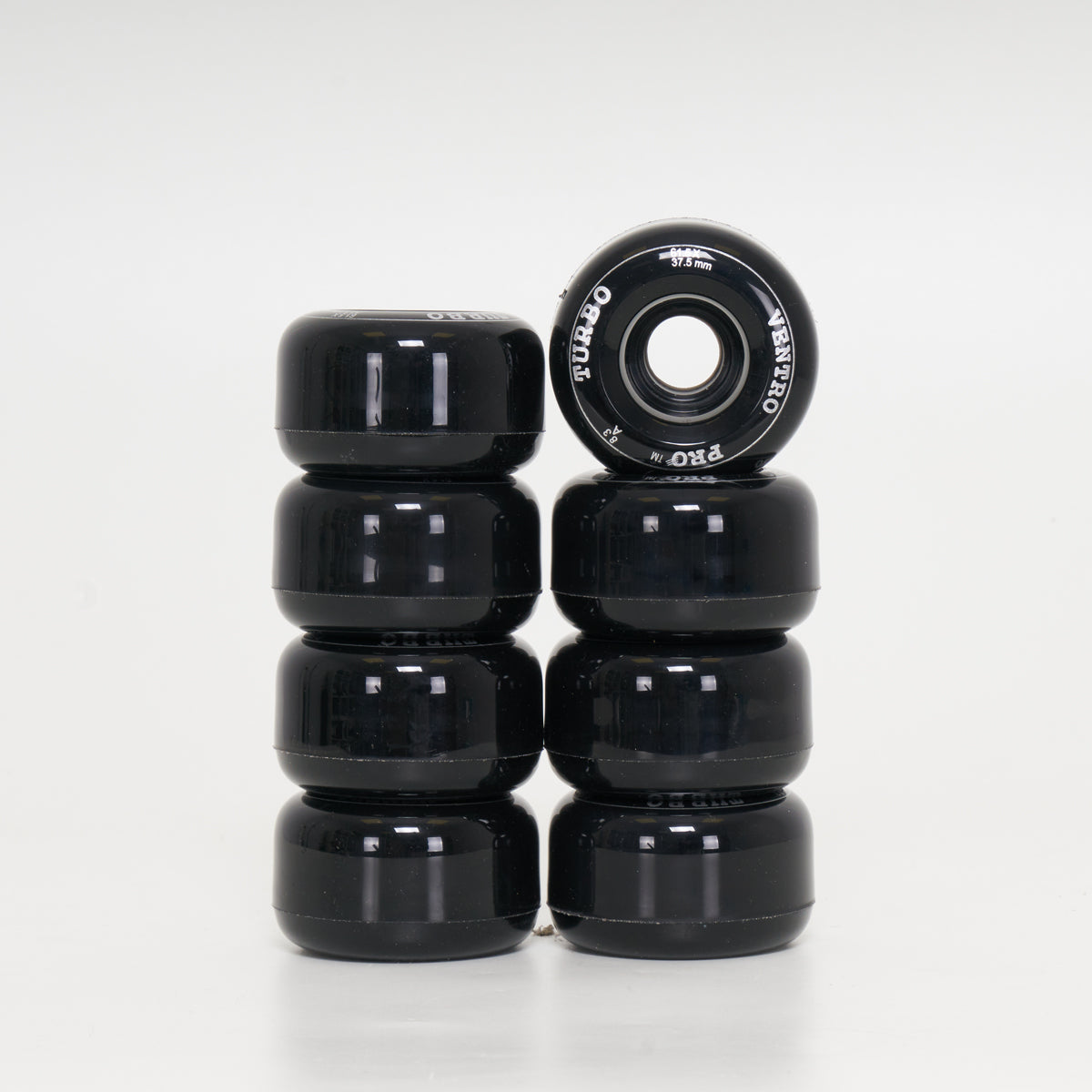 Ventro Pro Roller Skate Wheels - Black (8-Set)