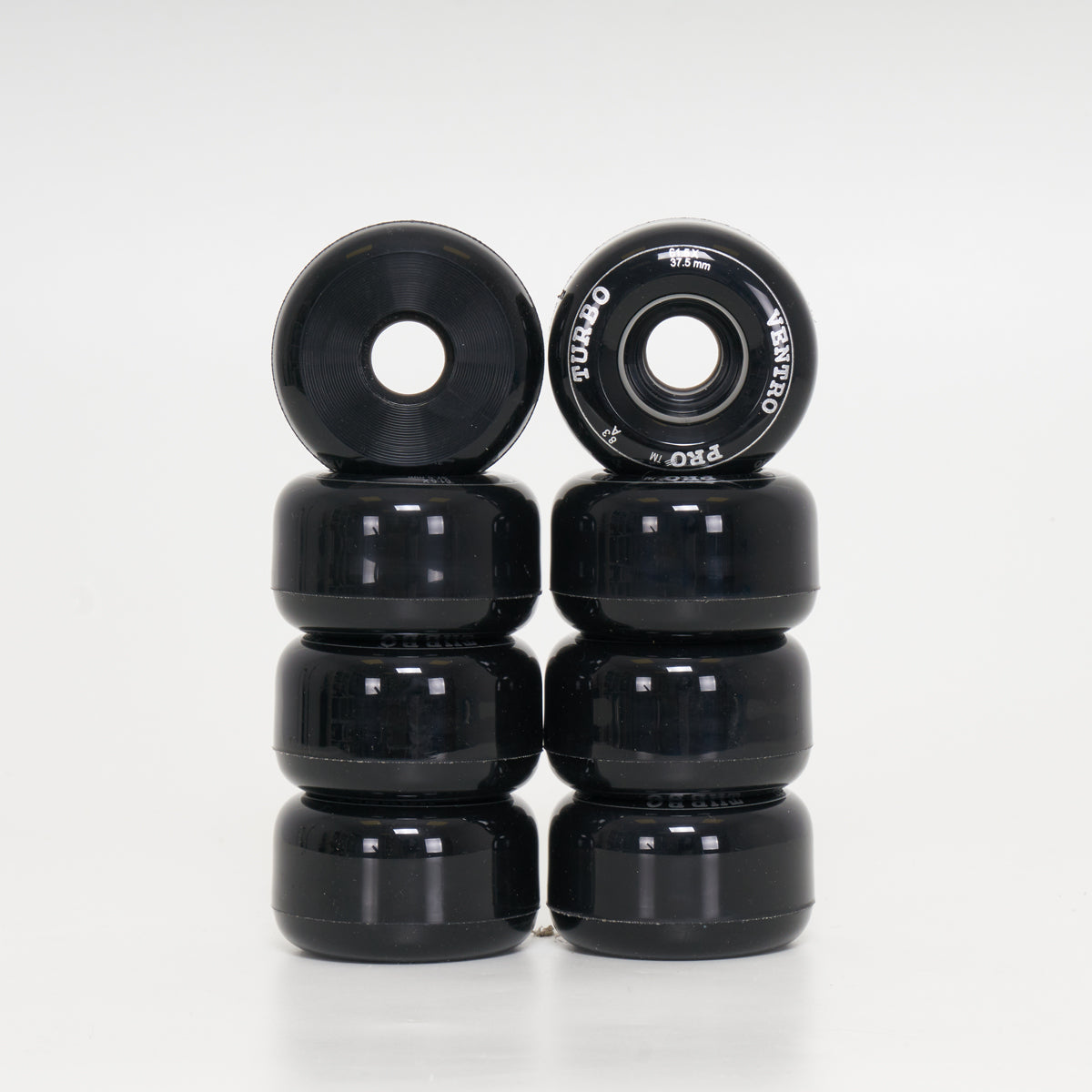 Ventro Pro Roller Skate Wheels - Black (8-Set)