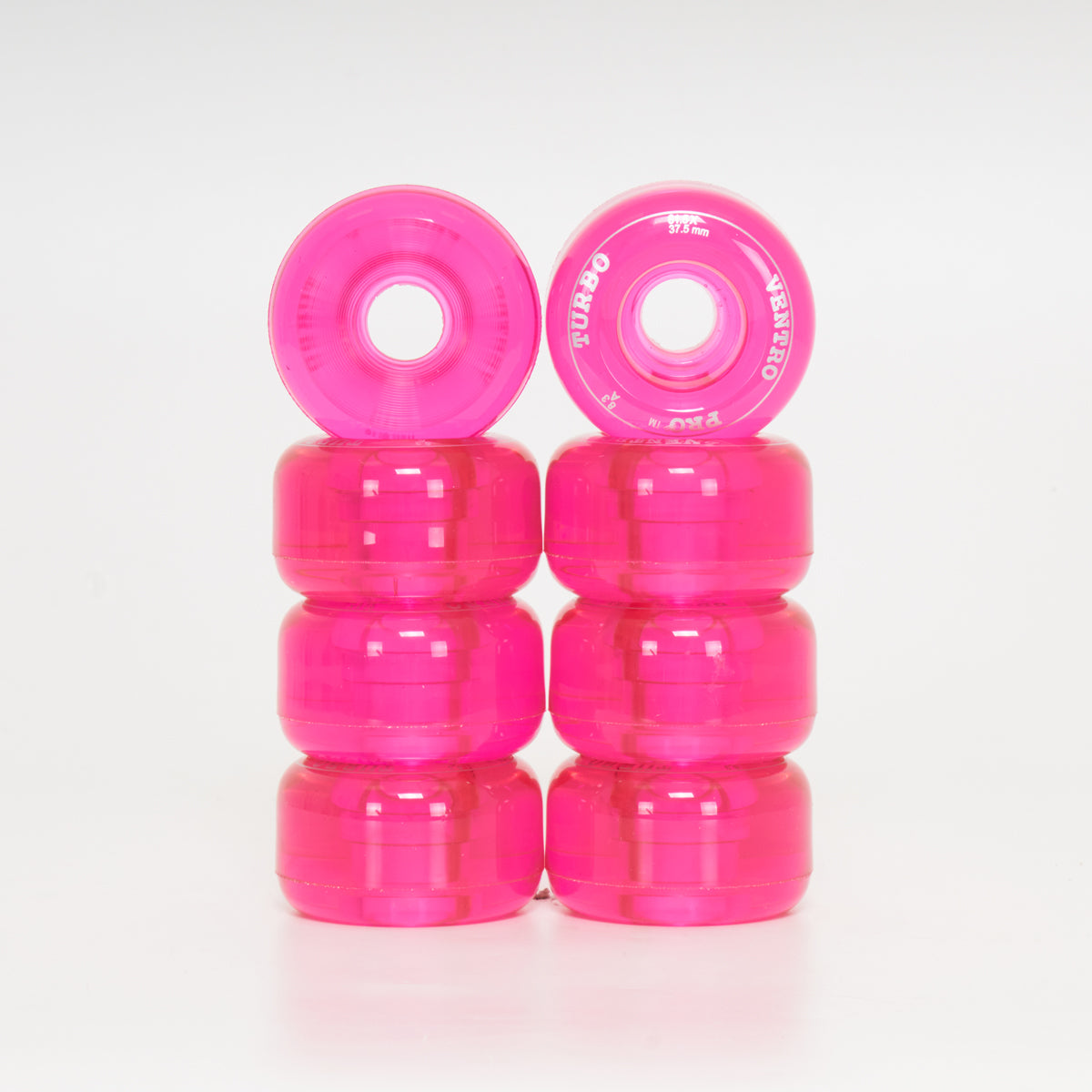 Ventro Pro Roller Skate Wheels - Clear Pink (8-Set)