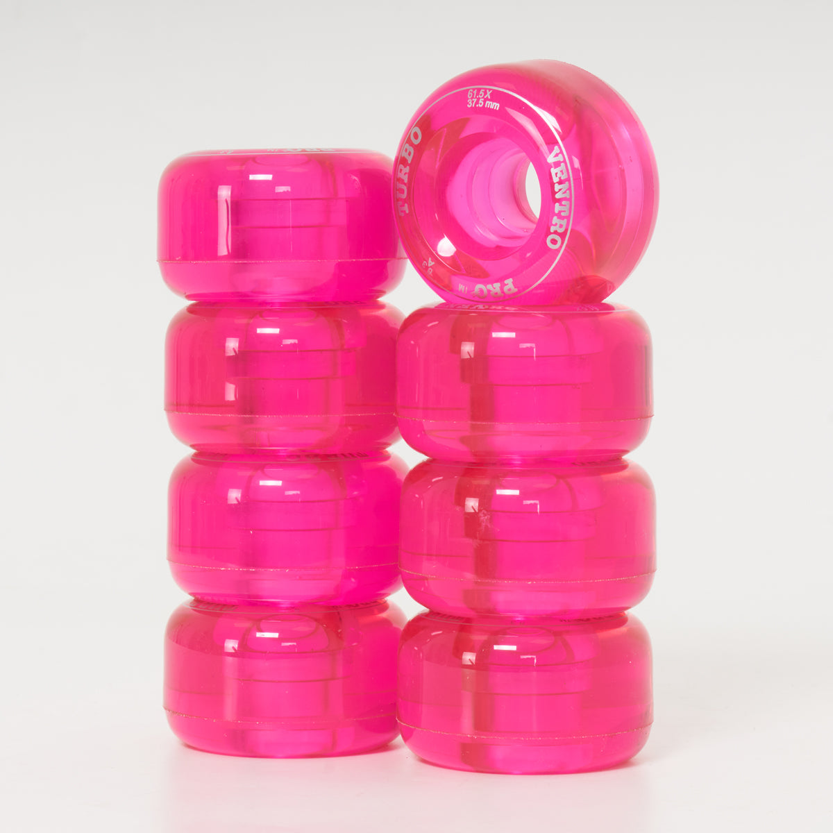 Ventro Pro Roller Skate Wheels - Clear Pink (8-Set)