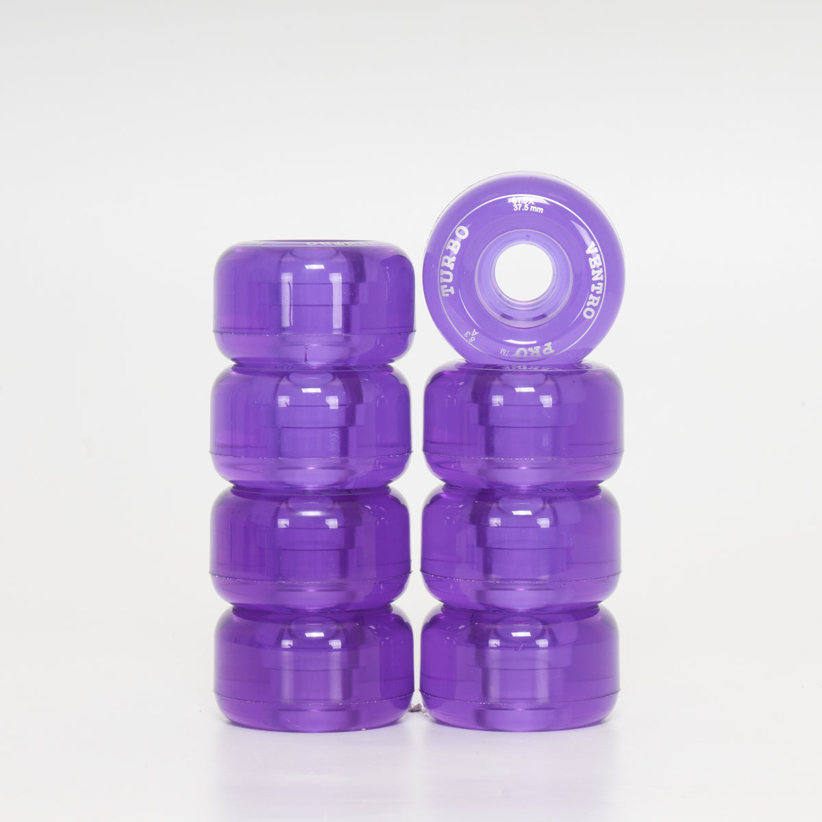Ventro Pro Roller Skate Wheels - Clear Purple (8-Set) - Loco Skates