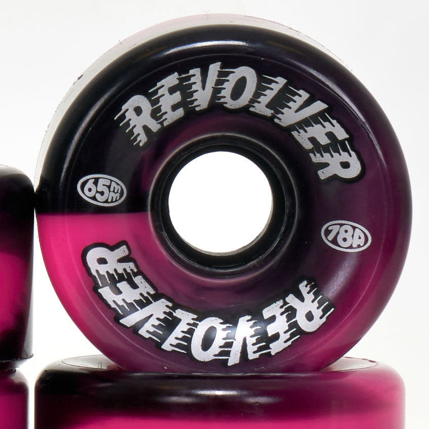 Revolver All-Purpose Roller Skate Wheels - Black & Pink Swirl