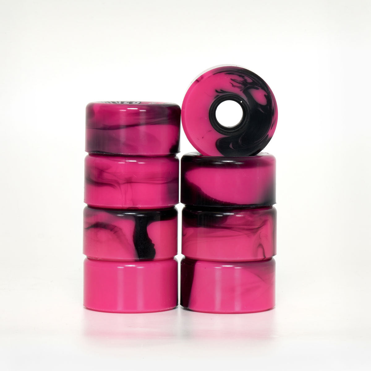 Revolver All-Purpose Roller Skate Wheels - Black & Pink Swirl