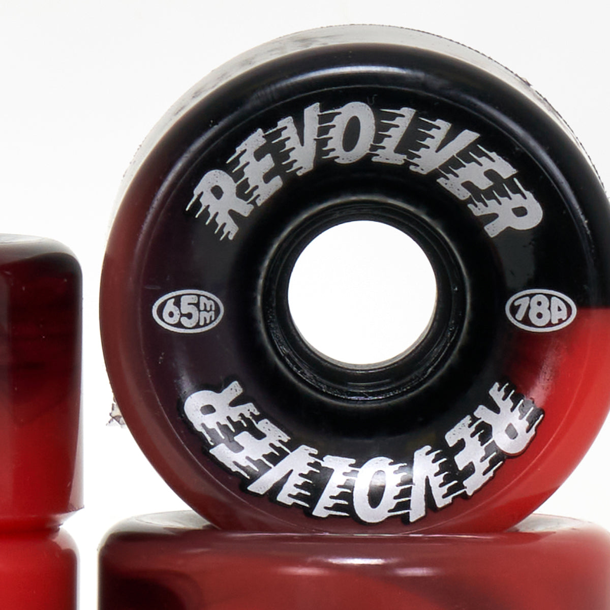 Revolver All-Purpose Roller Skate Wheels - Black & Red Swirl
