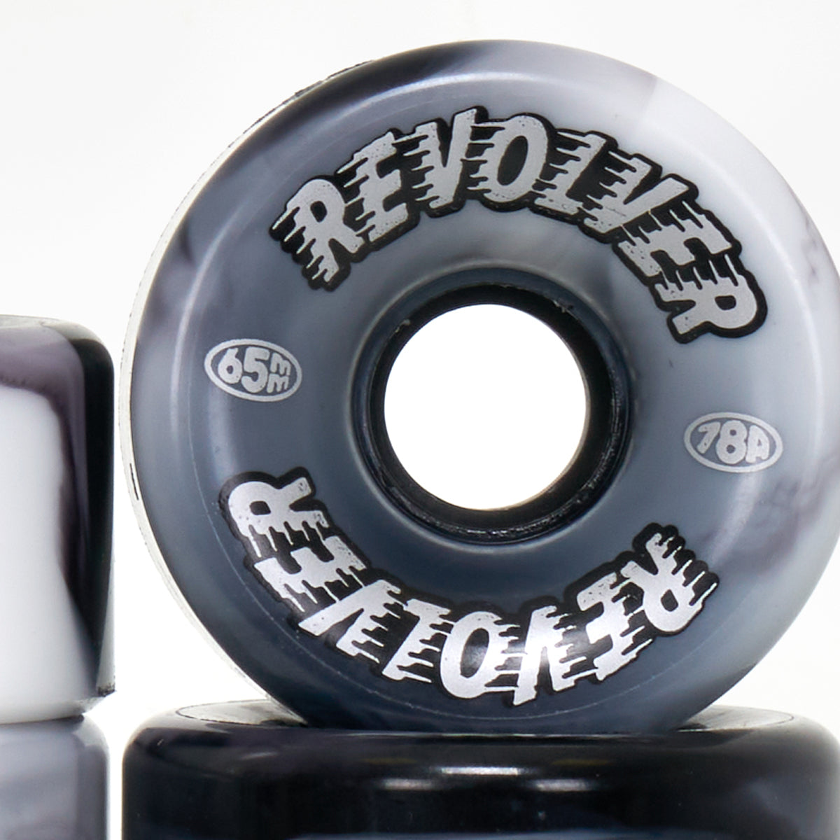 Revolver All-Purpose Roller Skate Wheels - Black & White Swirl
