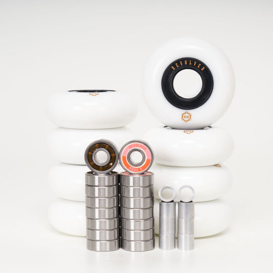 Revolver 64mm - Complete Wheel, Bearing & Spacer Pack (for 8 wheels) - Loco Skates