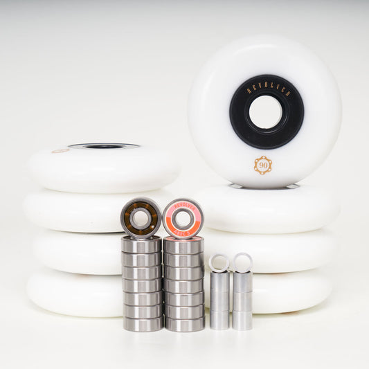 Revolver 90mm - Complete Wheel, Bearing & Spacer Pack (for 8 wheels) - Loco Skates