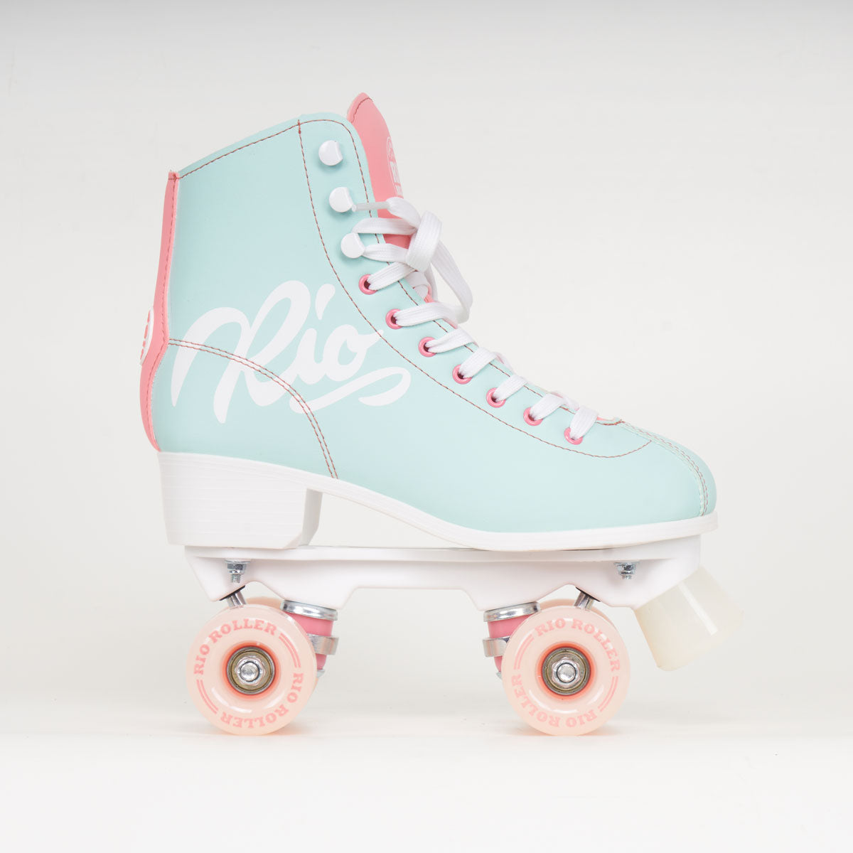Rio Roller Script Rollerskates - Teal / Coral - Loco Skates