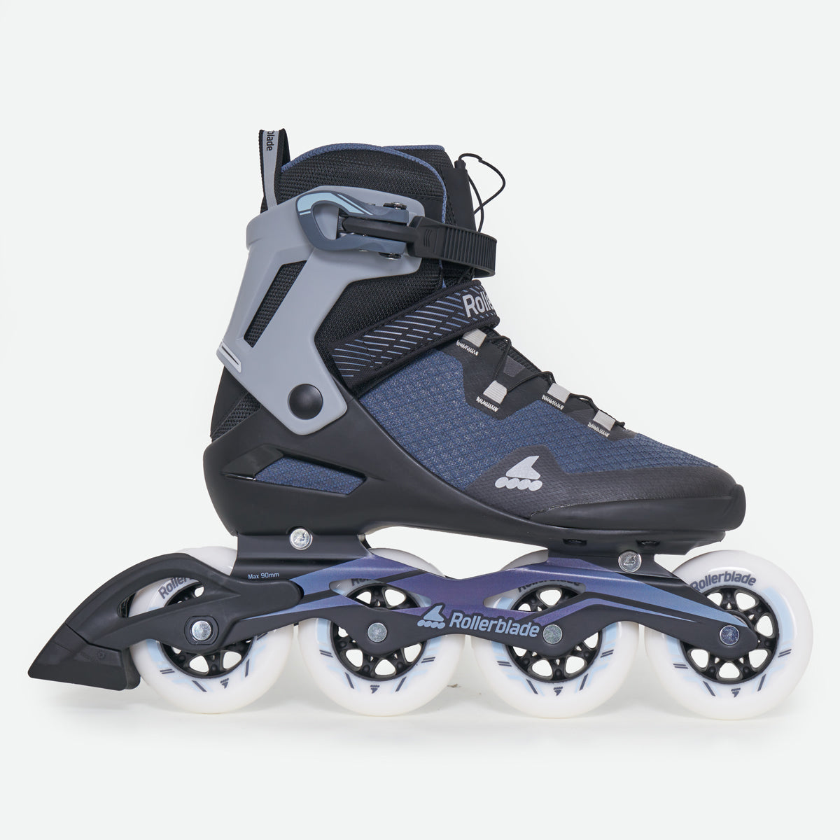 Rollerblade Macroblade 90 — Adult Inline Skates  (Black / Steel Blue)