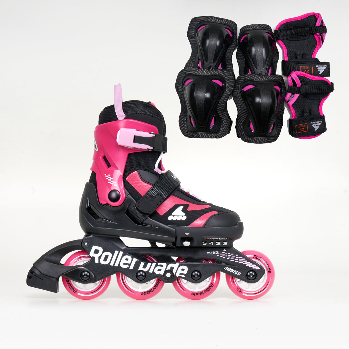 Rollerblade Microblade Combo Junior Adjustable Inline Skates - Black / Pink