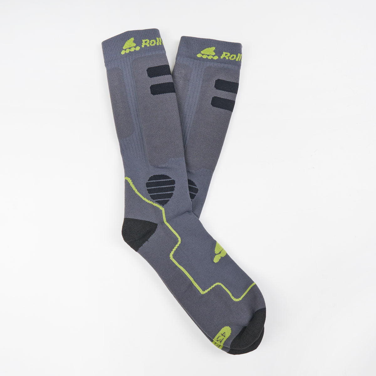 Rollerblade Performance Skate Socks - Grey / Green - Loco Skates