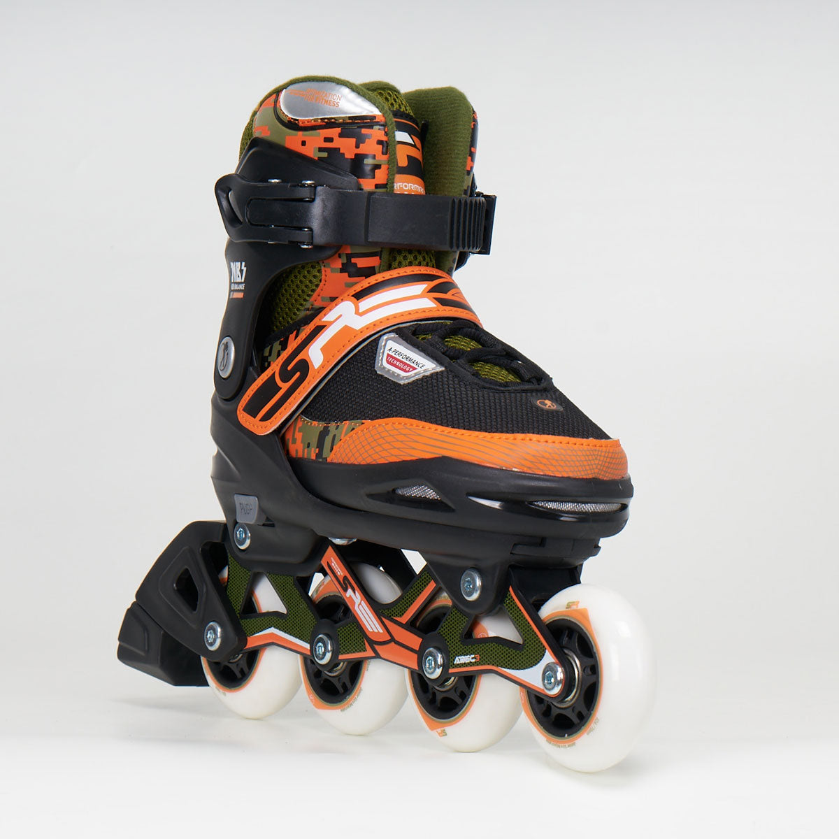SFR Pixel Adjustable Junior Inline Skates - Green/Orange