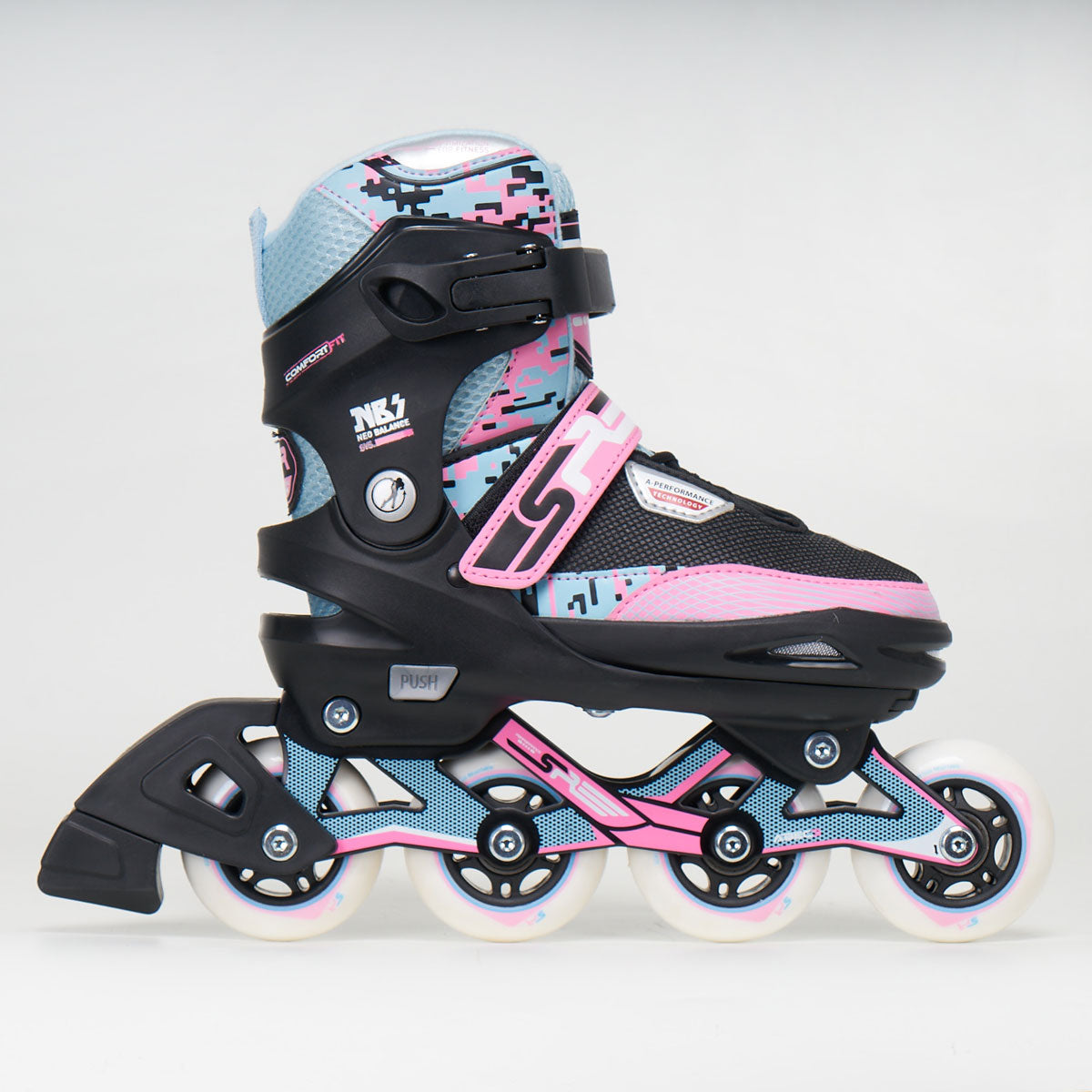 SFR Pixel Adjustable Junior Skates - Blue/Pink