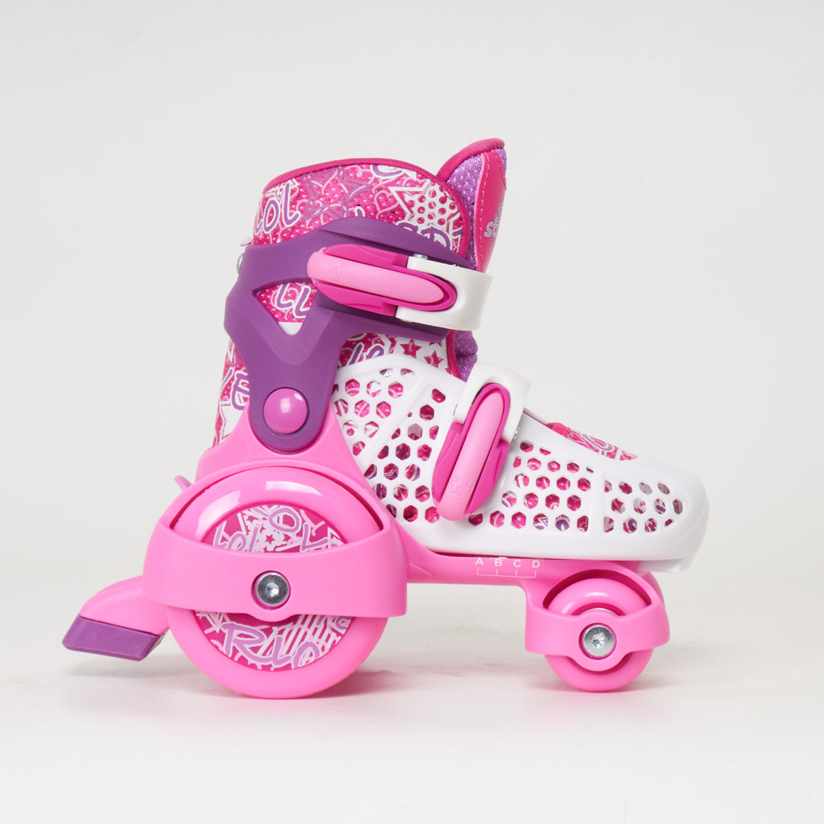 SFR Stomper Adjustable Junior Roller skates -  White / Pink - Loco Skates