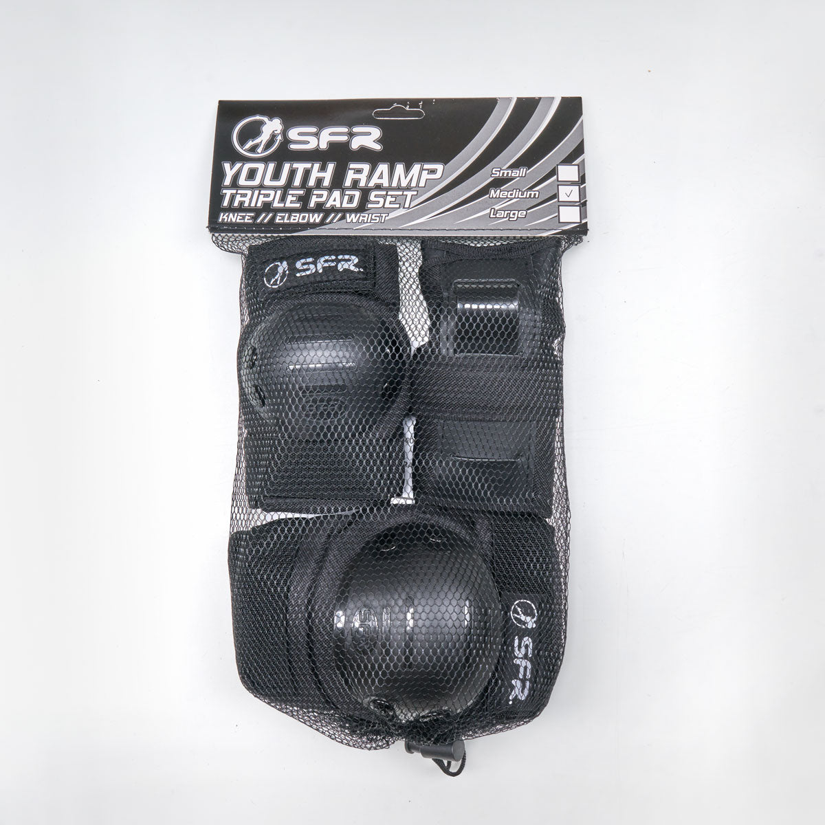 SFR 'Youth Ramp' Triple Kids Pad Set - Black - Loco Skates