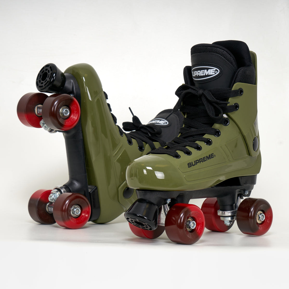 Supreme Turbo 33 Army Green Roller Skates - With Sims Wheels – Loco Skates
