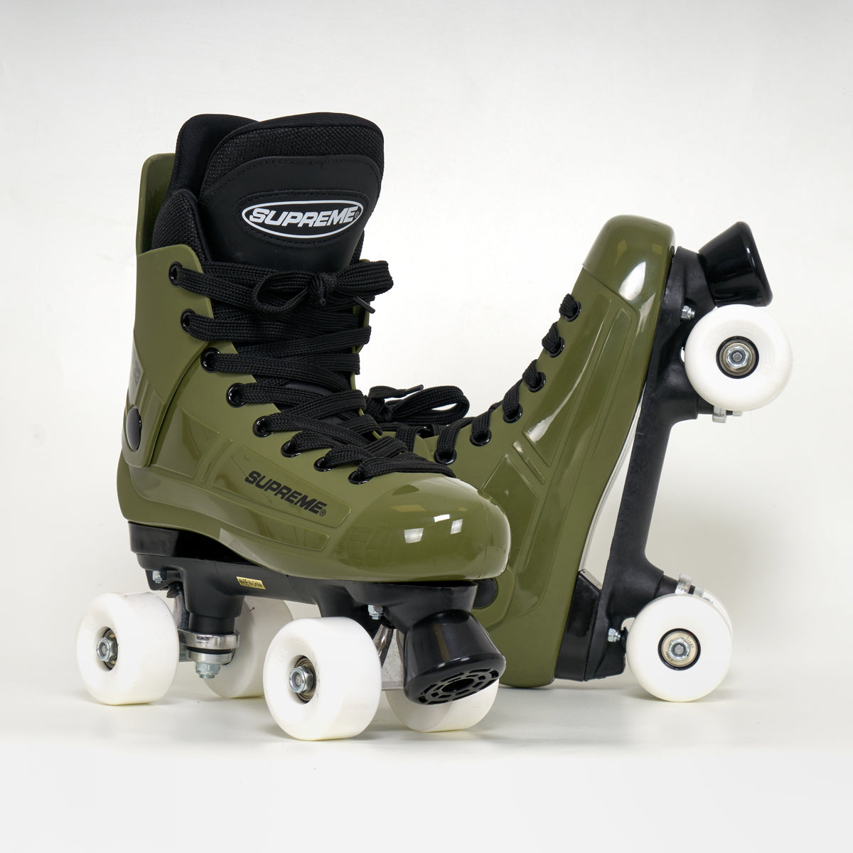 Supreme Turbo 33 Army Green Roller Skates - With Sims Wheels – Loco Skates