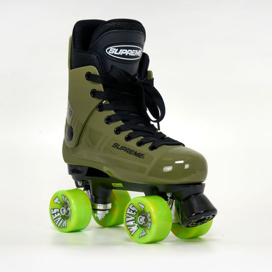 Supreme Turbo 33 Roller Skates + AIRWAVES Wheels | OLIVE GREEN