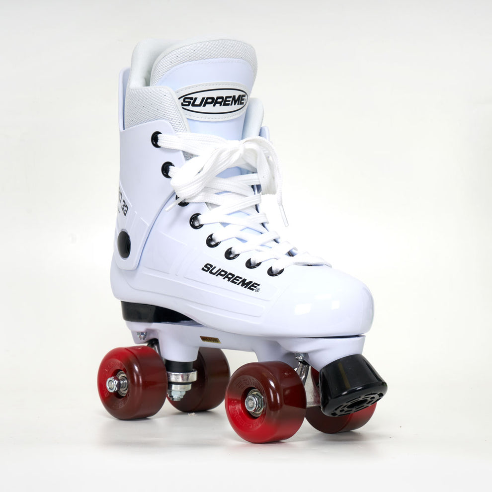 Supreme Turbo 33 Roller Skates + SIMS Wheels | WHITE – Loco Skates