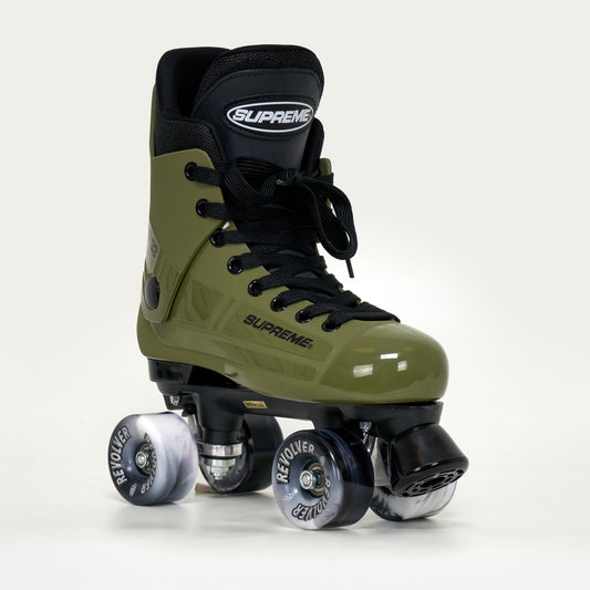 Supreme Turbo 33 Roller Skates + REVOLVER Wheels | OLIVE GREEN