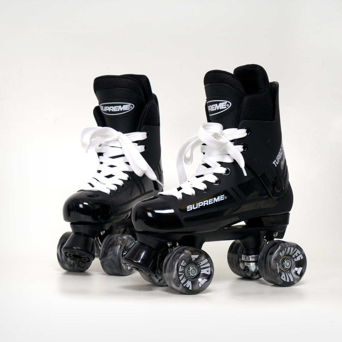 Supreme Turbo 33 Roller Skates (Bauer replacement) Black - Complete With Airwaves Wheels (Various Colours) - Loco Skates
