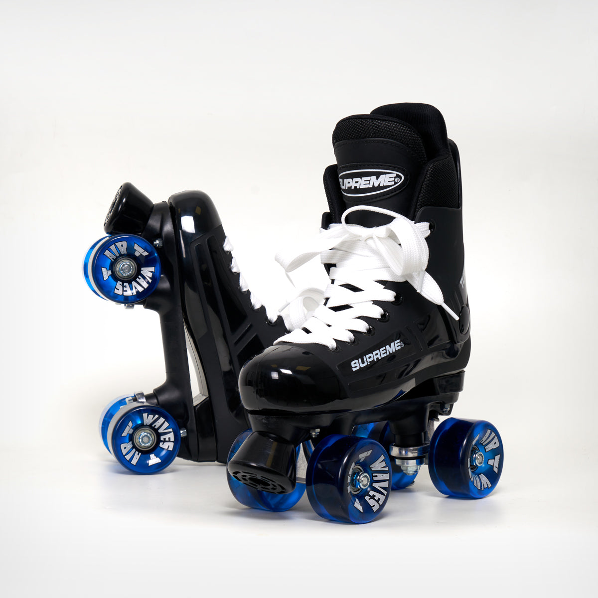 Supreme Turbo 33 Roller Skates (Bauer replacement) Black - Complete With Airwaves Wheels (Various Colours) - Loco Skates