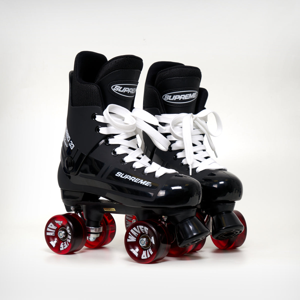 Supreme Turbo 33 Roller Skates (Bauer replacement) Black - Complete With Airwaves Wheels (Various Colours) - Loco Skates