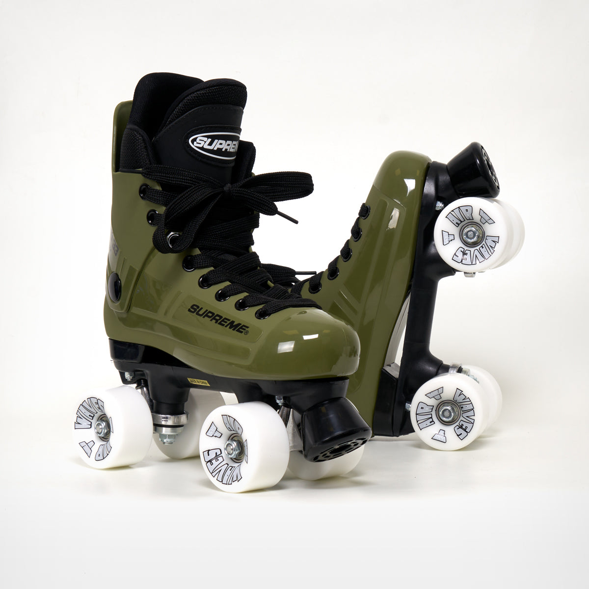 Supreme Turbo 33 Roller Skates (Bauer replacement) Army Green - Complete With Airwaves White Wheels (Various Colours)