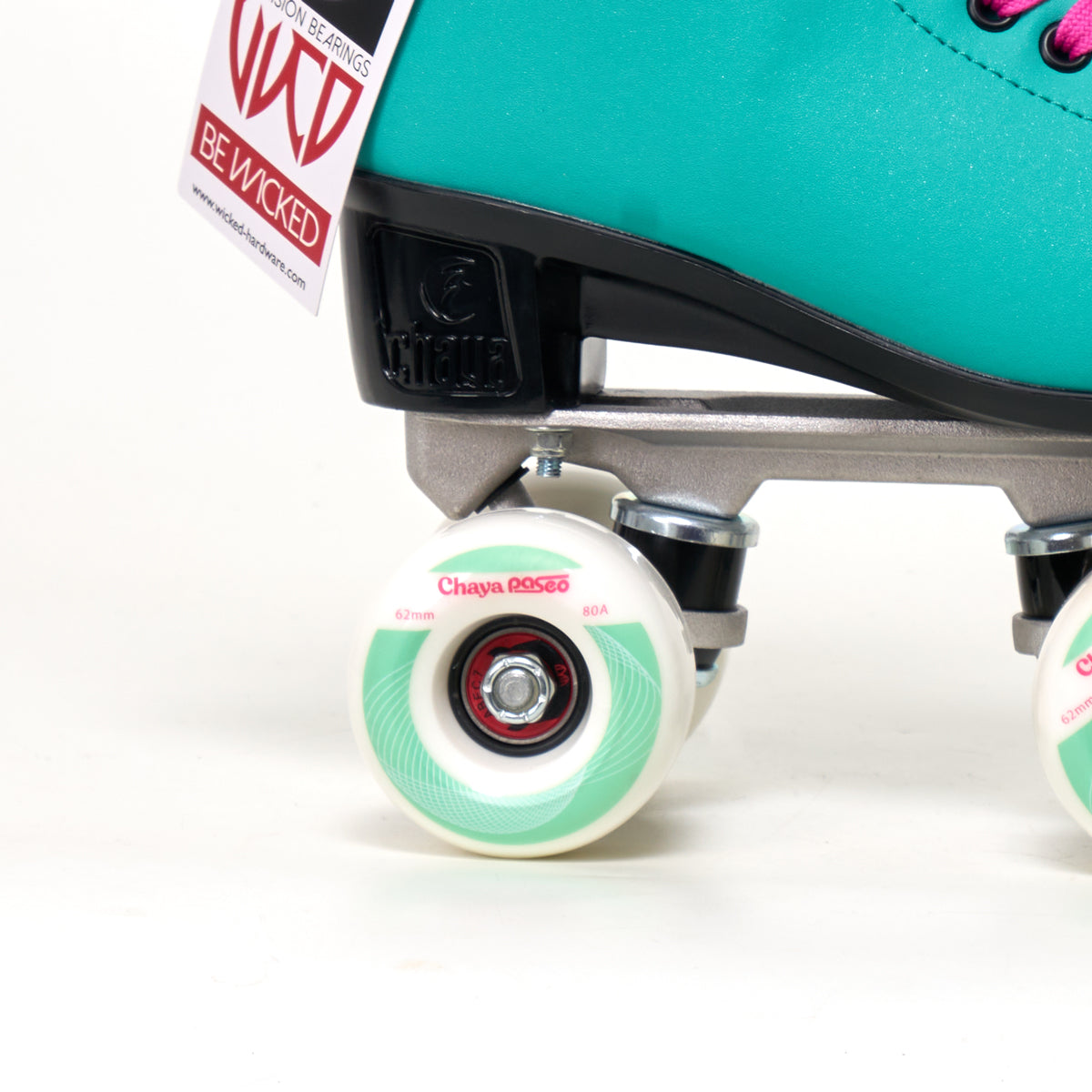 Chaya Melrose Deluxe Rollerskates - Turquoise V3 w/ Adjustable Toe Stop - Loco Skates